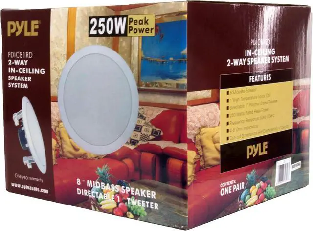 Alt view image 7 of 9 - NEW PYLE PDIC81RD 8" 1000W Round Wall And Ceiling Home Speakers 2 PAIR