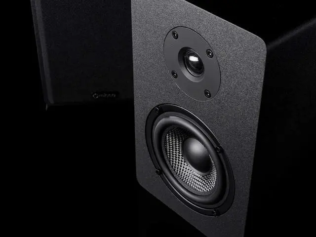 Alt view image 6 of 9 - Micca PB42X Powered Bookshelf Speakers With 4-Inch Carbon Fiber Woofer and Silk Dome Tweeter (Pair)