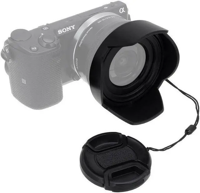 Alt view image 3 of 16 - Fotodiox Lens Hood Kit for Sony E PZ 16-50mm F3.5-5.6 OSS E-Mount Power Zoom Lens, Tulip Flower Hood with Cap For Sony Kit Lenses