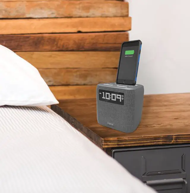 Alt view image 17 of 17 - IHOME IPL8B Stereo FM Clock Radio with Lightning Dock & Play (Black)
