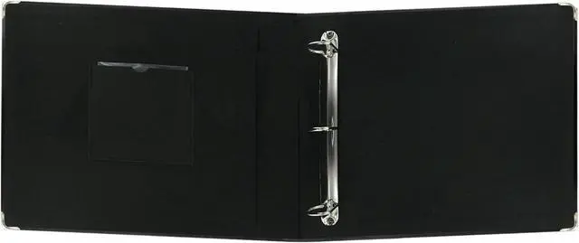 Alt view image 8 of 10 - Sewn Leatherette 3-Ring Binder 12''X12''-Black