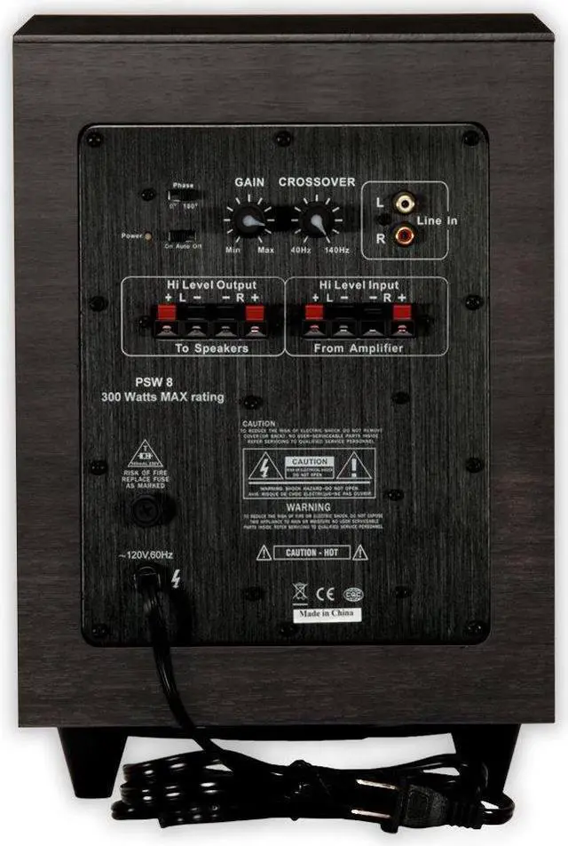 Alt view image 8 of 11 - Acoustic Audio PSW8 300 Watt Black 8" Powered/Active Home Theater Subwoofer