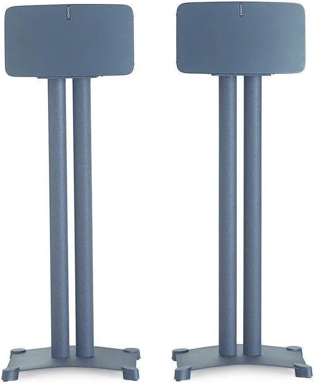 Alt view image 4 of 5 - Sanus SF34 Steel Series 34" Bookshelf Speaker Stands - Pair (Black)