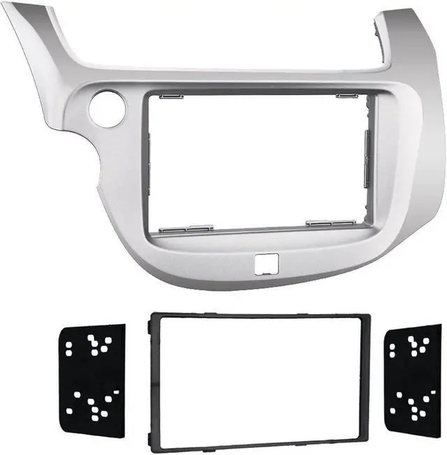 Alt view image 9 of 9 - Metra 95-7877S Silver Double DIN Stereo Dash Kit for 2009-up Honda Fit Vehicles