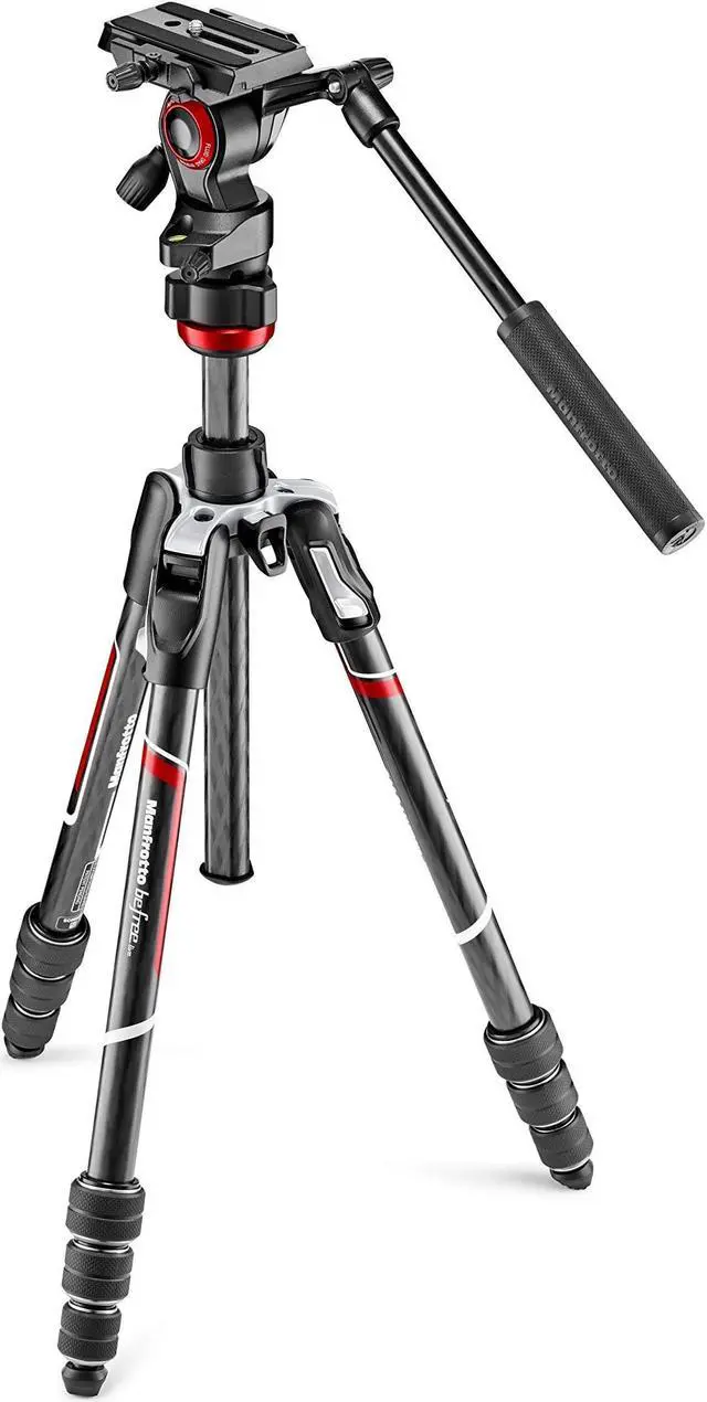 Alt view image 10 of 20 - Manfrotto Befree Live Carbon Fiber Video Tripod Kit with Video Head & Case