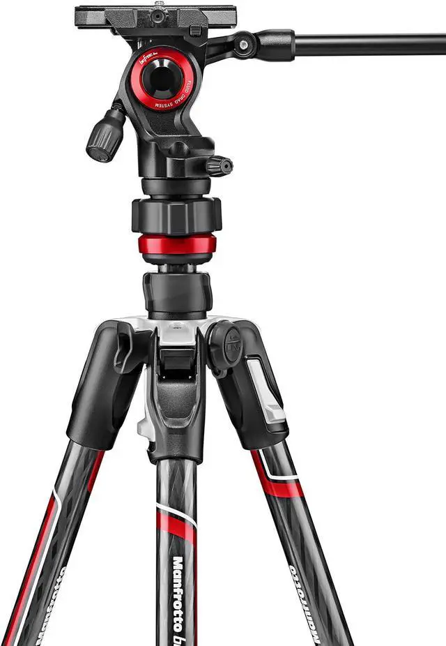 Alt view image 12 of 20 - Manfrotto Befree Live Carbon Fiber Video Tripod Kit with Video Head & Case