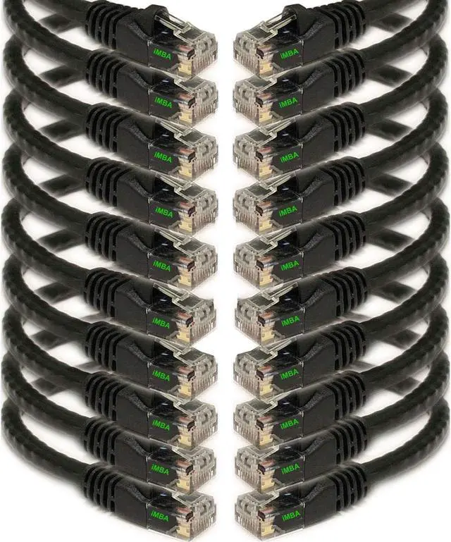 Alt view image 5 of 11 - iMBAPrice 3' Cat5e Network Ethernet Patch Cable, 10 Pack, Black (IMBA-CAT5-03BK-10PK)