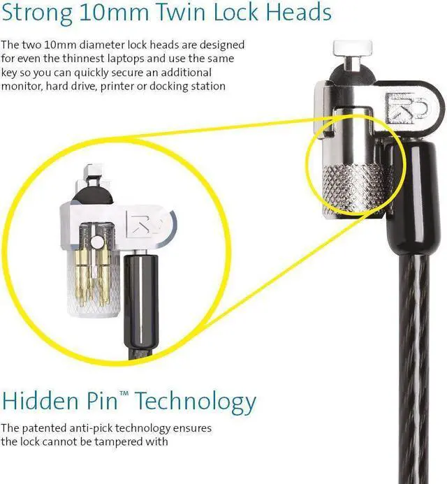Alt view image 9 of 20 - Kensington Microsaver 2.0 Keyed Twin Laptop Lock