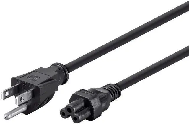 Alt view image 4 of 19 - Monoprice Power Cord - 6 Feet - Black | NEMA 5-15P to IEC 60320 C5, 18AWG, 10A/1250W, 3-Prong