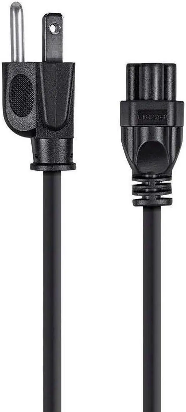 Alt view image 5 of 19 - Monoprice Power Cord - 6 Feet - Black | NEMA 5-15P to IEC 60320 C5, 18AWG, 10A/1250W, 3-Prong