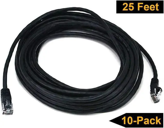 Alt view image 11 of 11 - iMBAPrice 3' Cat5e Network Ethernet Patch Cable, 10 Pack, Black (IMBA-CAT5-03BK-10PK)
