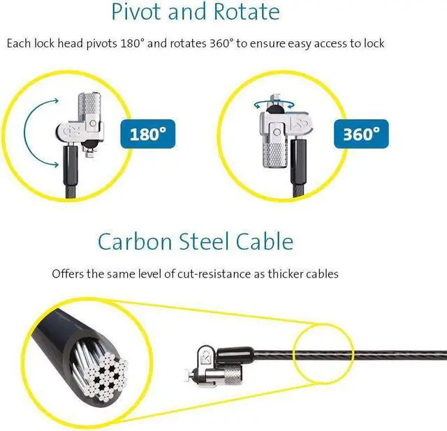 Alt view image 10 of 20 - Kensington Microsaver 2.0 Keyed Twin Laptop Lock