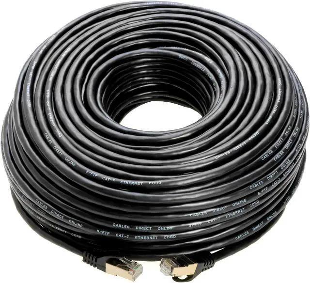Alt view image 3 of 6 - Cables Direct Online 100FT S/FTP CAT 7 Gold Plated Shielded Ethernet RJ45 Cable 10 Gigabit Ethernet Network Patch Cord Cat7 (100ft, Black)