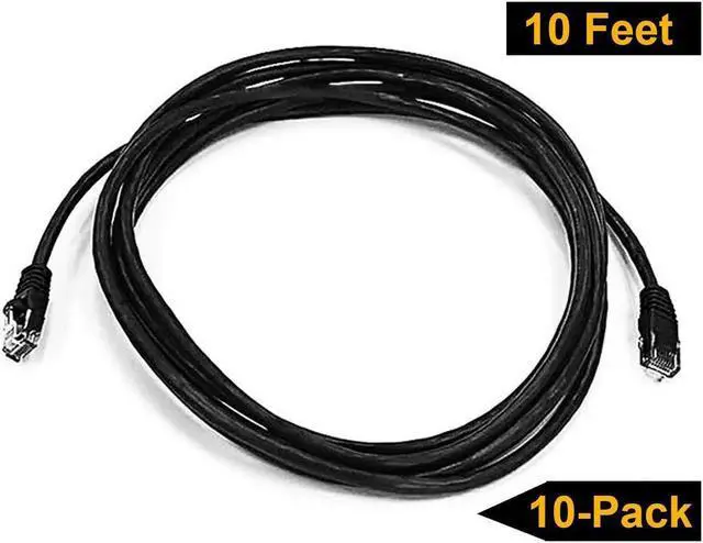 Alt view image 9 of 11 - iMBAPrice 3' Cat5e Network Ethernet Patch Cable, 10 Pack, Black (IMBA-CAT5-03BK-10PK)
