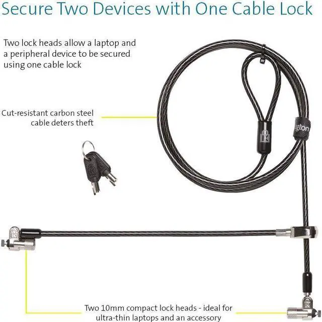 Alt view image 6 of 20 - Kensington Microsaver 2.0 Keyed Twin Laptop Lock