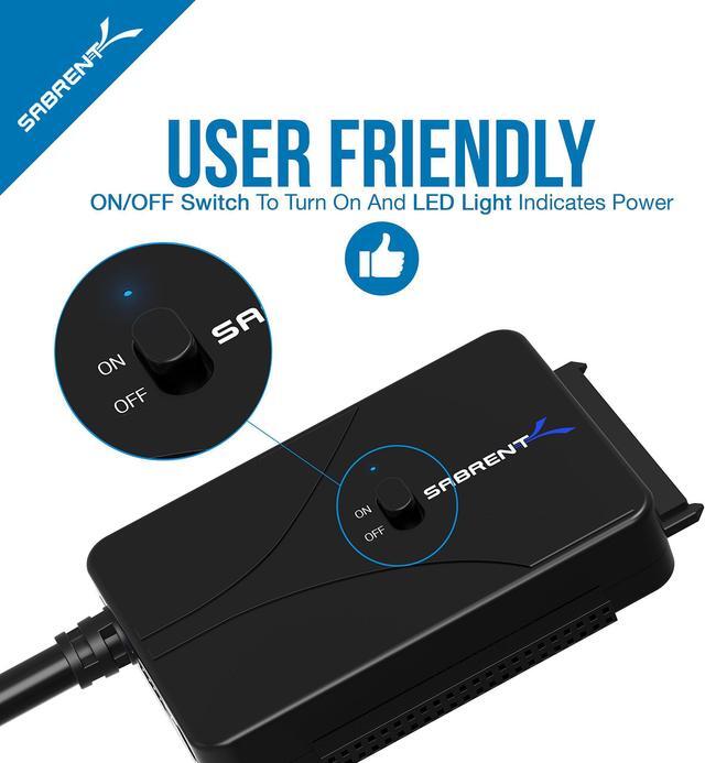 Alt view image 7 of 10 - Sabrent USB 3.0 to SSD/SATA/IDE 2.5/3.5/5.25-INCH Hard Drive Converter with UL Power Supply & LED Activity Lights [10TB Support] (USB-DS12)