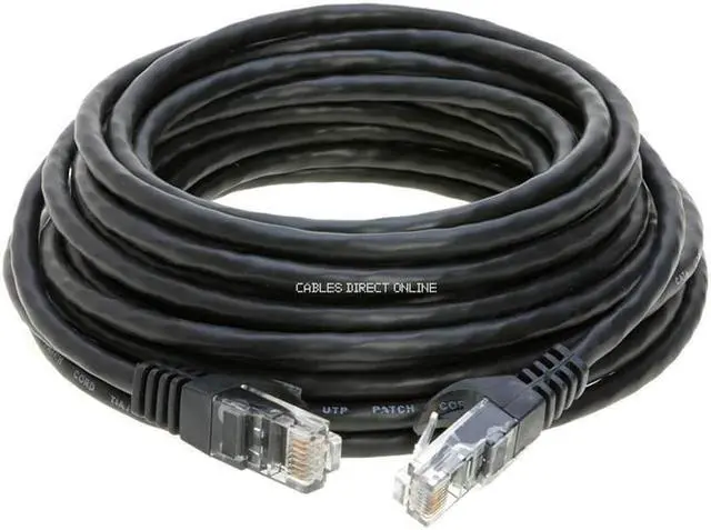 Alt view image 3 of 7 - Cables Direct Online 50ft Cat5e Ethernet Patch Cable, RJ45 Connectors, Black