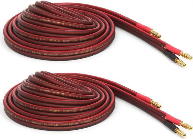 Alt view image 2 of 9 - Micca Pure Copper Speaker Wire with Gold Plated Banana Plugs, 14AWG, 6 Feet (2 Meter), Pair