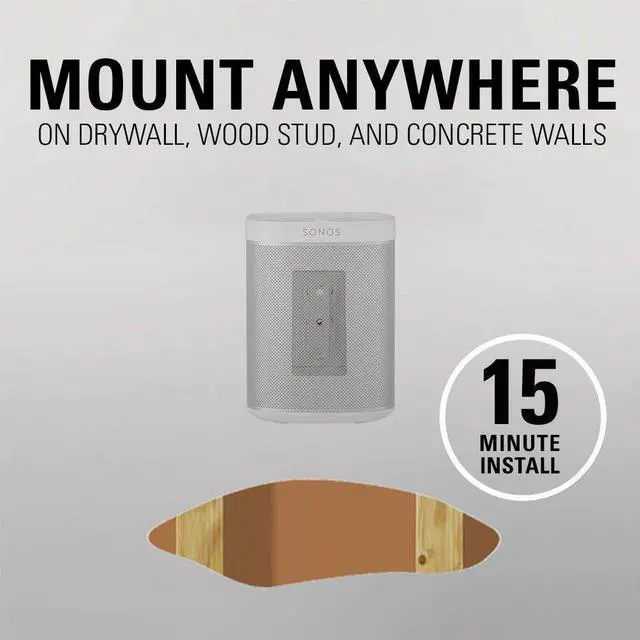 Alt view image 10 of 13 - Sanus Wireless Speaker Swivel and Tilt Wall Mounts for Sonos ONE, PLAY:1, and PLAY:3 - Pair (White)