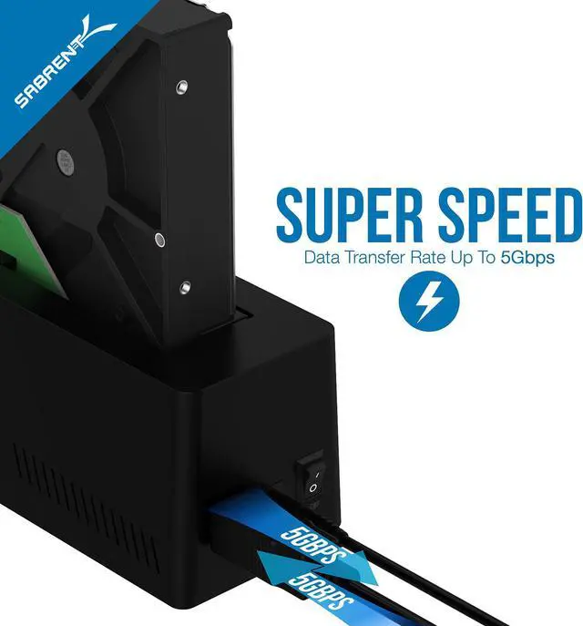 Alt view image 7 of 8 - SABRENT USB 3.0 to SATA External Hard Drive Docking Station for 2.5" or 3.5"' HDD, SSD [Support UASP] (EC-UBLB)