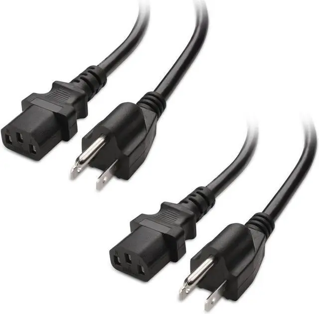 Alt view image 2 of 7 - cable matters 2-pack 16 awg heavy duty 3 prong computer monitor power cord in 15 feet (nema 5-15p to iec c13)
