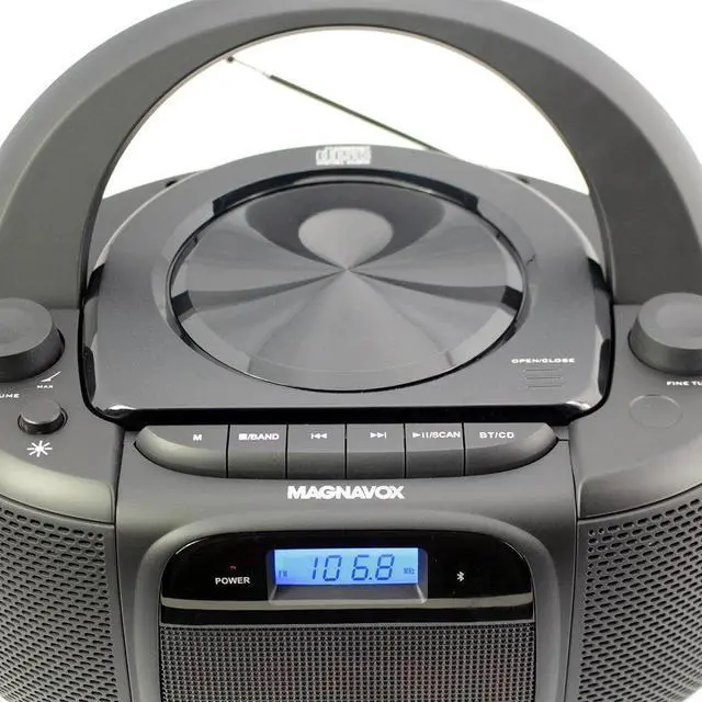Alt view image 5 of 7 - MAGNAVOX PTMV6972 CD Boombox with Digital PLL AM/FM Stereo Radio and Bluetooth MD6972