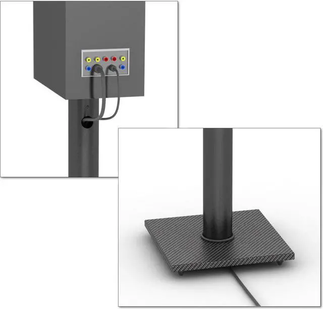 Alt view image 7 of 10 - Atlantic Speaker Stands for Bookshelf Speakers up to 20 lbs - Pair (Black)