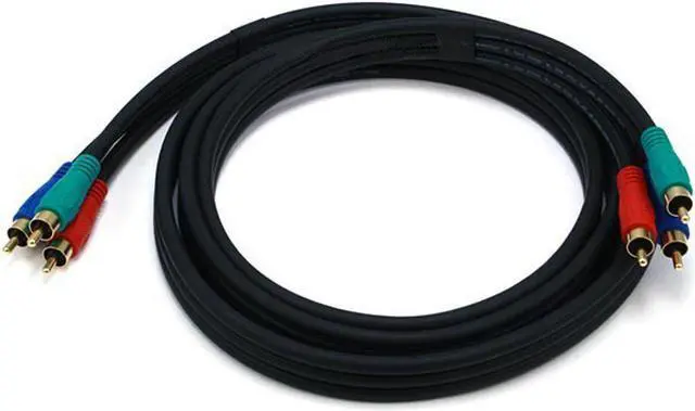 Alt view image 2 of 4 - Monoprice 6ft 22AWG 3-RCA Component Video/Audio RG-59/U Coaxial Cable - Black