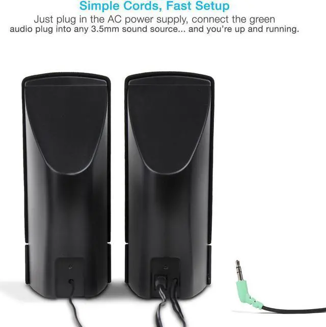 Alt view image 8 of 19 - Cyber Acoustics CA-2014 multimedia desktop computer speakers - NEW