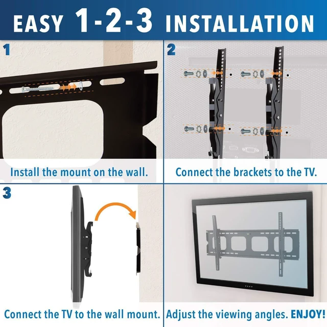 Alt view image 15 of 20 - Mount-It! Tilting TV Mount | Fits 40"-80" TVs | Max VESA 850x450