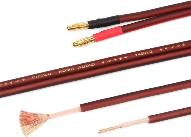 Alt view image 3 of 9 - Micca Pure Copper Speaker Wire with Gold Plated Banana Plugs, 14AWG, 6 Feet (2 Meter), Pair