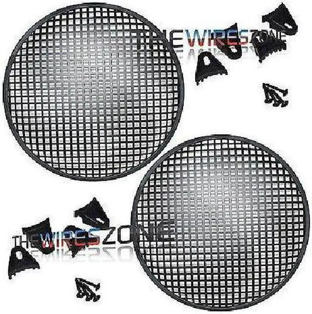 Alt view image 8 of 12 - 12" Steel Speaker/Subwoofer Woofer Waffle Mesh Grille w/ Clips & Screws (pair)