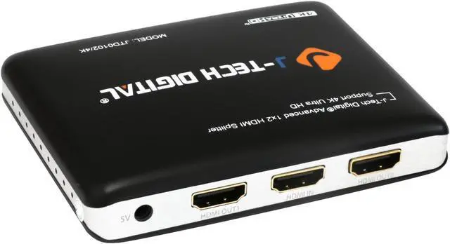 Alt view image 2 of 10 - J-Tech Digital JTD0102/4K J-Digital Most Advanced 2 Ports HDMI 1X2 Powered Splitter, Support Ultra HD 4K 3840 A 2160 Resolution and 3D