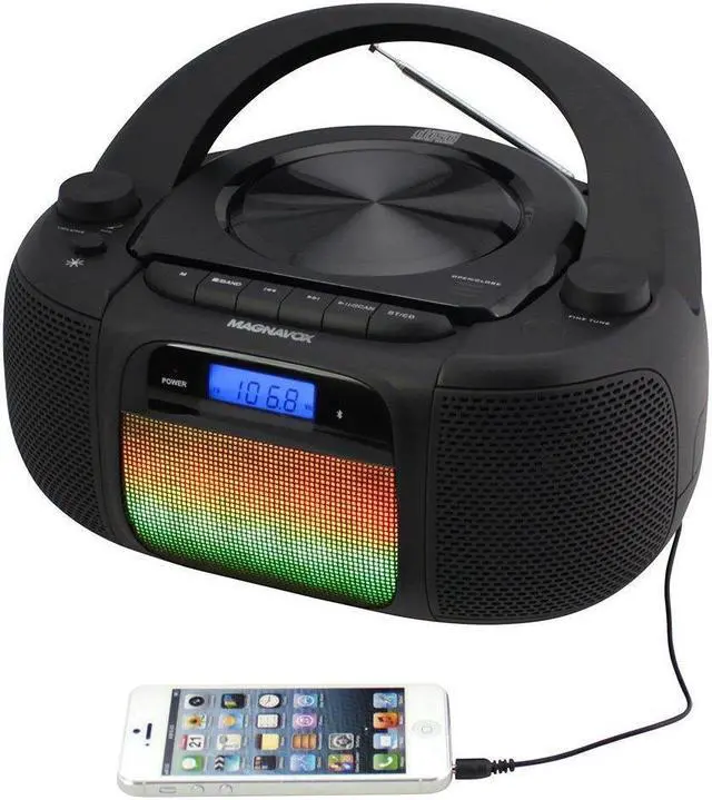 Alt view image 3 of 7 - MAGNAVOX PTMV6972 CD Boombox with Digital PLL AM/FM Stereo Radio and Bluetooth MD6972
