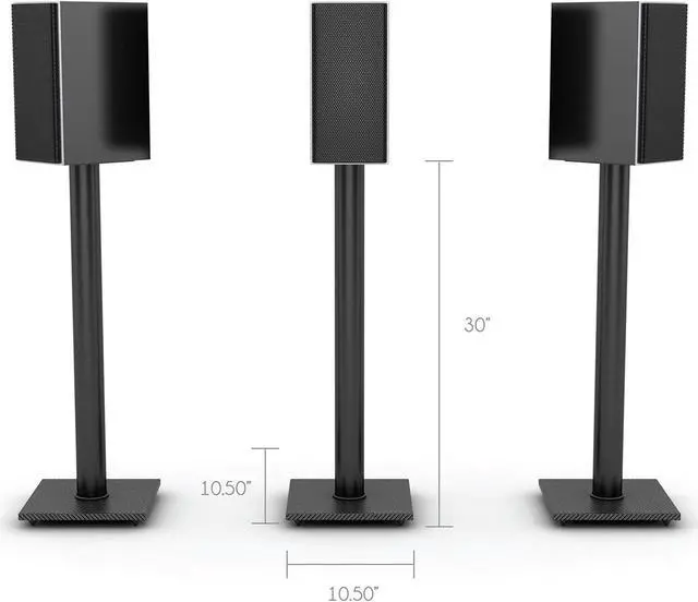 Alt view image 4 of 10 - Atlantic Speaker Stands for Bookshelf Speakers up to 20 lbs - Pair (Black)