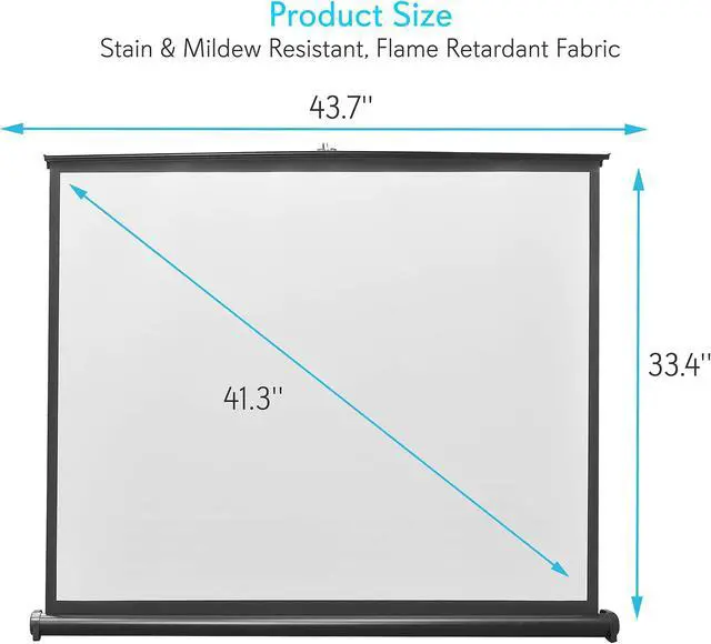Alt view image 4 of 13 - Pyle PRJTP53 50 in. Projector Viewing Display Screen