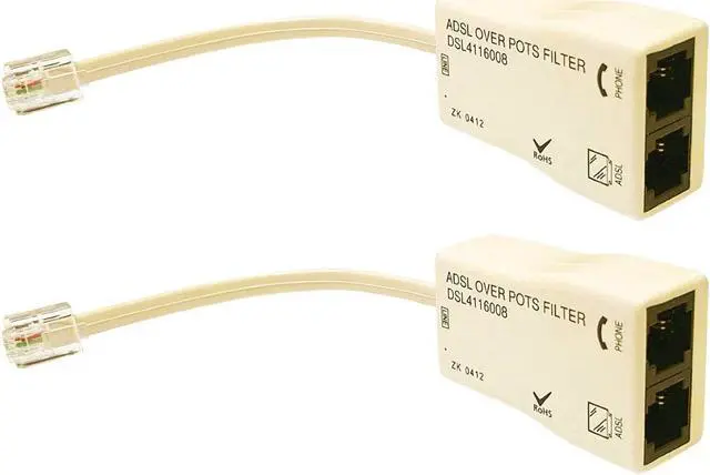 Alt view image 6 of 11 - iMBAPrice® (Pack of 2) In-line DSL Splitter w/ Noise Filter