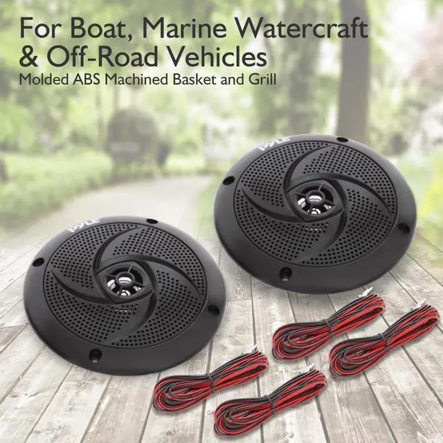 Alt view image 3 of 14 - Pyle PLMRS63BL 6.5 in. Waterproof Rated Marine Speakers - 240 Watt