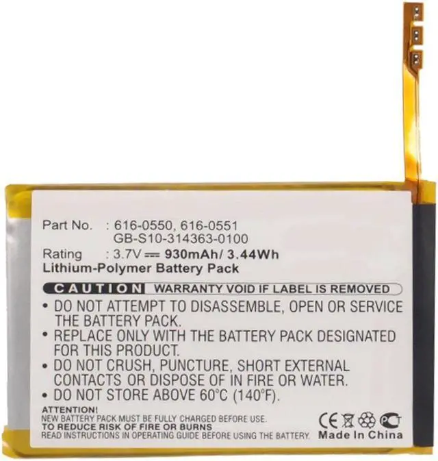 Alt view image 5 of 13 - 930mAh 616-0550, 616-0551 Battery Replacement for Apple iPod Touch 4 (4th Generation) A1367 8GB, 16GB, 32GB, 64GB with Installation Tools