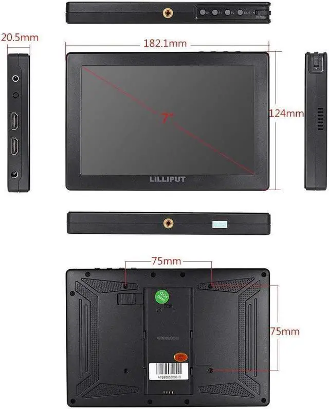 Alt view image 9 of 15 - Lilliput A7S 7" 1920x1200 IPS Screen Camera Field Monitor 4K 1.4 HDMI Input output Video For DSLR Mirrorless Camera SONY A7S II A6500 Panasonic GH5 Canon 5D Mark IV by LILLIPUT OFFICIAL SELLER VIVITEQ