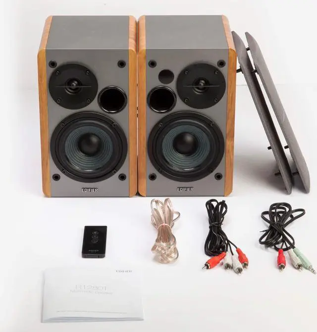 Alt view image 12 of 20 - Edifier R1280T Powered Bookshelf Speakers - 2.0 Active Near Field Monitor - Studio Monitor Speakers - Wooden Enclosure - 42 Watts RMS