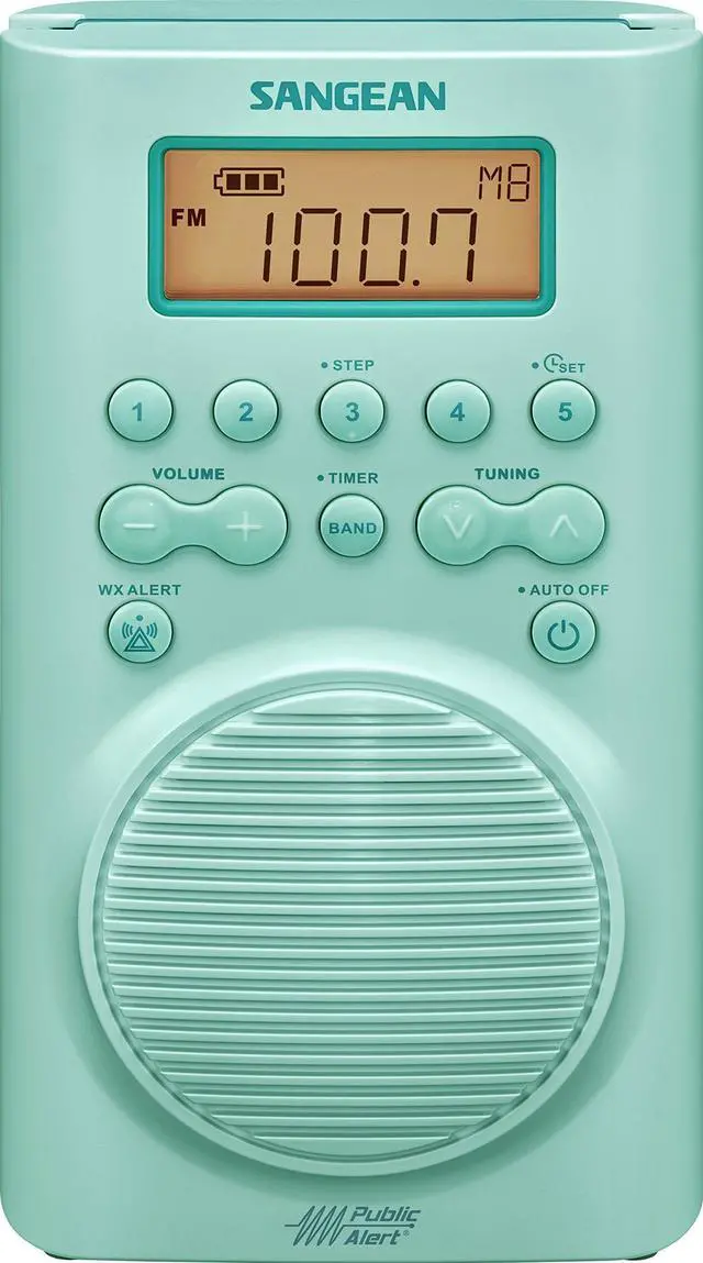 Alt view image 4 of 11 - Sangean H205TQ FM & AM Weather Alert Waterproof Shower Radio - 6.14 x 4 x 9.75