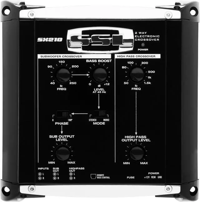 Alt view image 2 of 9 - Sound Storm SX210 2 way Car Electronic Crossover with Remote Subwoofer Control