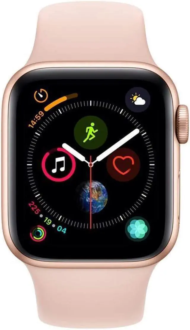 Alt view image 11 of 19 - Apple Watch Series 4 GPS, 40mm Gold Aluminum Case with Pink Sand Sport Band