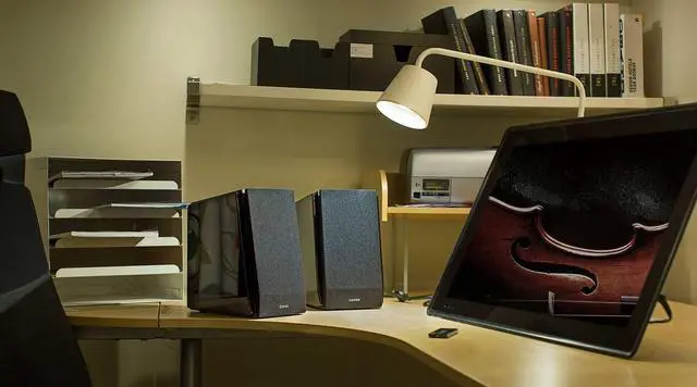 Alt view image 16 of 20 - Edifier R1850DB Active Bookshelf Speakers with Bluetooth and Optical Input - 2.0 Studio Monitor Speaker - Built-in Amplifier with Subwoofer Line Out