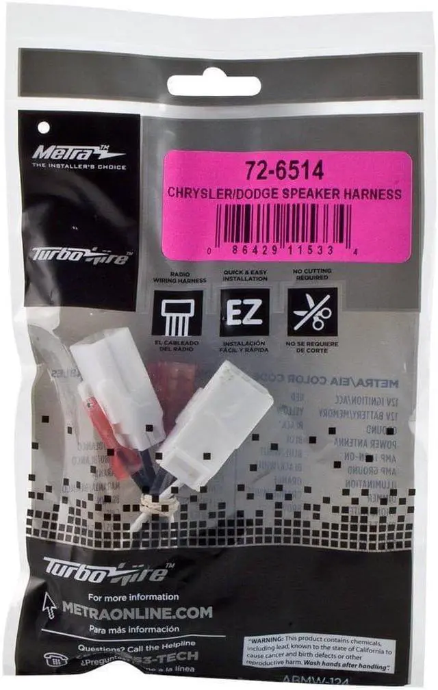 Alt view image 9 of 20 - Metra 72-6514 Speaker Harnesses for Chrysler/Dodge