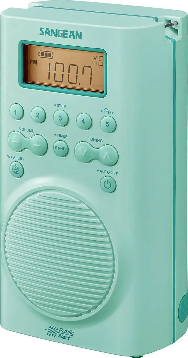 Alt view image 5 of 11 - Sangean H205TQ FM & AM Weather Alert Waterproof Shower Radio - 6.14 x 4 x 9.75
