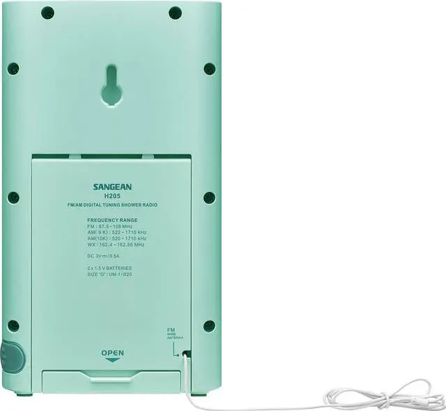 Alt view image 7 of 11 - Sangean H205TQ FM & AM Weather Alert Waterproof Shower Radio - 6.14 x 4 x 9.75