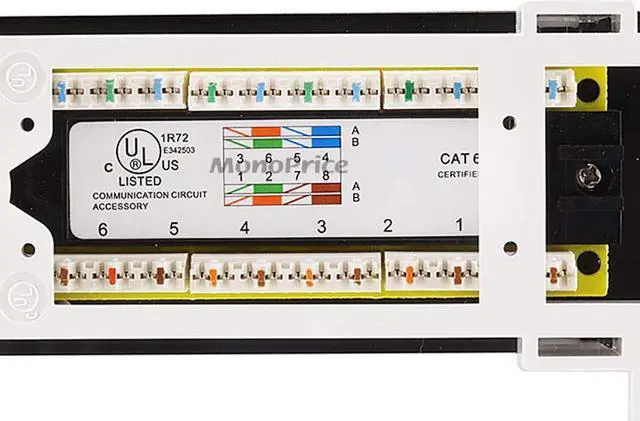 Alt view image 7 of 20 - Monoprice 12-port Vertical Cat6 Mini Patch Panel With Screws, UL Listed, 110 Type (568A/B Compatible)
