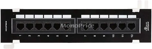 Alt view image 5 of 20 - Monoprice 12-port Vertical Cat6 Mini Patch Panel With Screws, UL Listed, 110 Type (568A/B Compatible)
